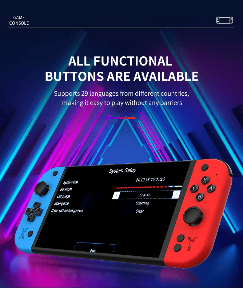 Cubonic Latest G90 7 Inch Full HD Screen Handheld Game Console 19000+ Games 64Gb SD Card 4000mah Inbuilt battery Multi-System 20+ Emulators Arcade Gaming Controller