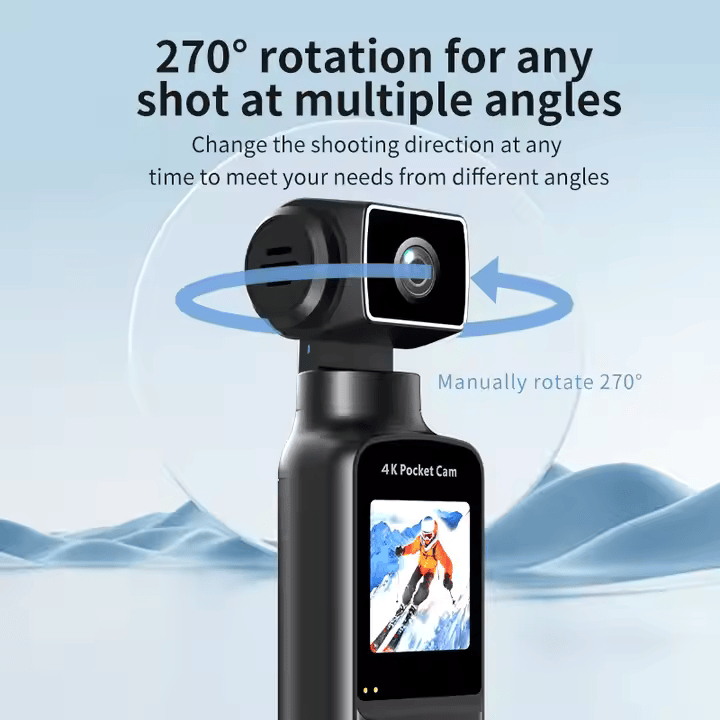Cubonic 270° Rotatable Pocket Camera 4K Ultra HD