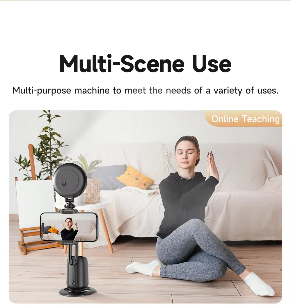 Cubonic P05 AI Intelligent 360° Auto Face Tracking Smart Rotation Table Top Gimbal Stabilizer for Smartphone/Camera with fill light