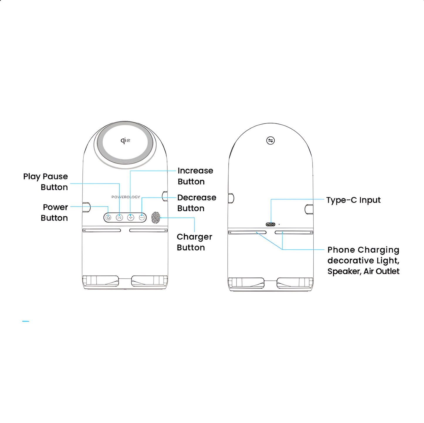 Cubonic S9 Bullet Shaped 3-in-1 Qi2 Certified Wireless Charger with 15W Fast Charging, Bluetooth Speaker, Auto-Rotation & Foldable Stand – Compatible with iOS & Android