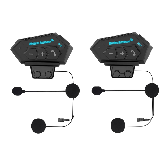 Cubonic Motorcycle Helmet Bluetooth Headset (BT12 Wireless Helmet Mic -Pack 2)