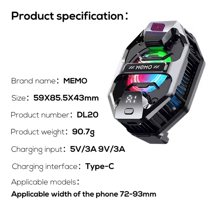Memo DL20 27W 15°C AI Mode Mobile Cooler