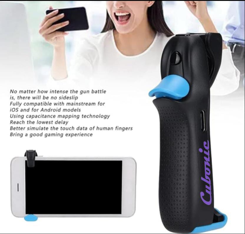 Cubonic Strike 02 Pubg Gun Controller Vibration Haptic Capacitor Trigger Joystick high Frequency Automatic Shooting for Mobile Gaming