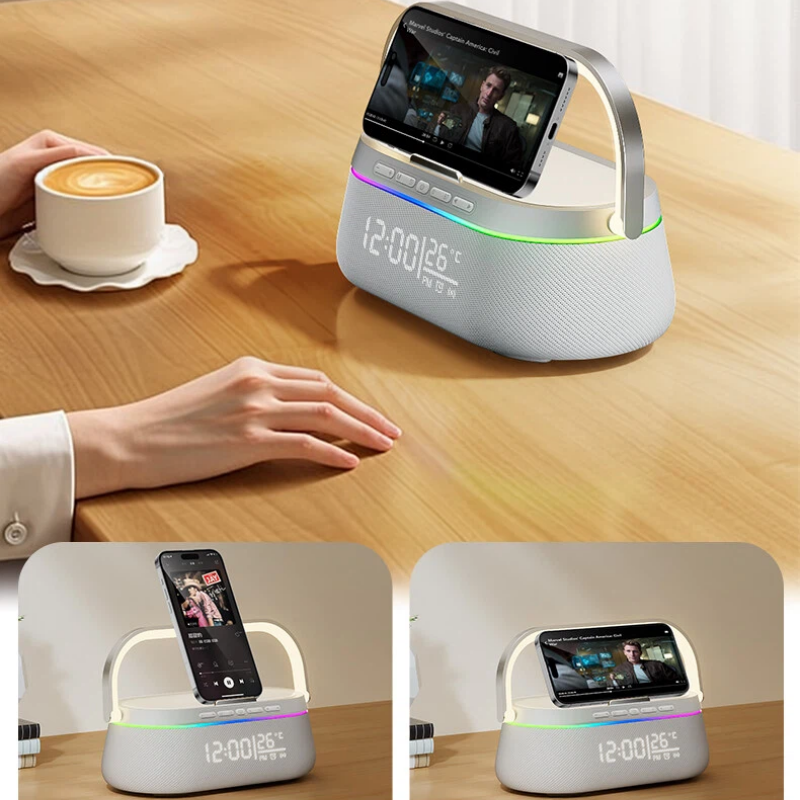 Cubonic HT548 AuraLis 2-in-1 Qi Certified Wireless Charger with 15W Fast Charging Portable Bluetooth Speaker