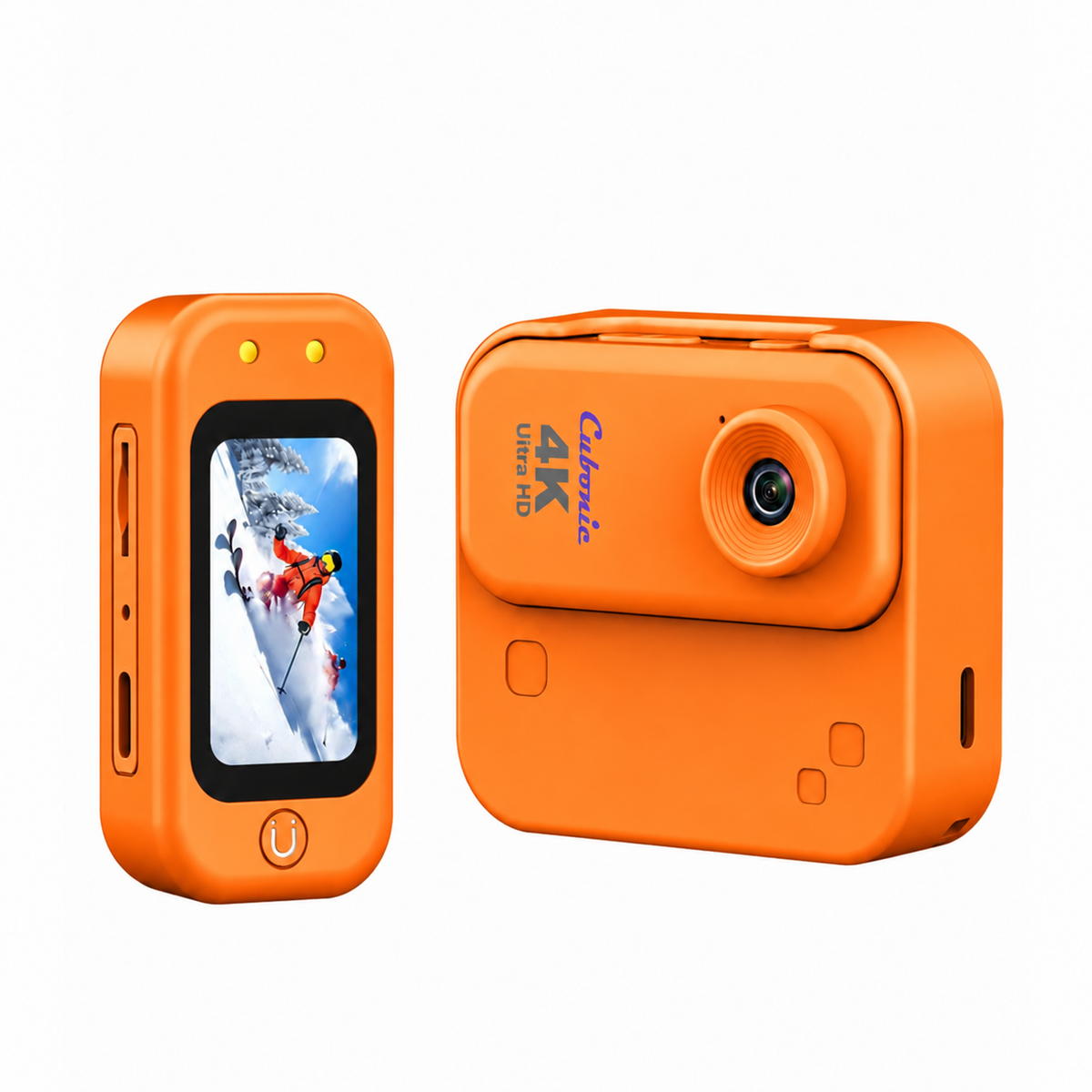 Cubonic 4K SnapCam 1.47 Inch Display Ultra HD Portable Loop Record, H63P Image Sensor, Magnetic Charging Case, 1/4 Universal Tripod Mount Sports and Action Camera