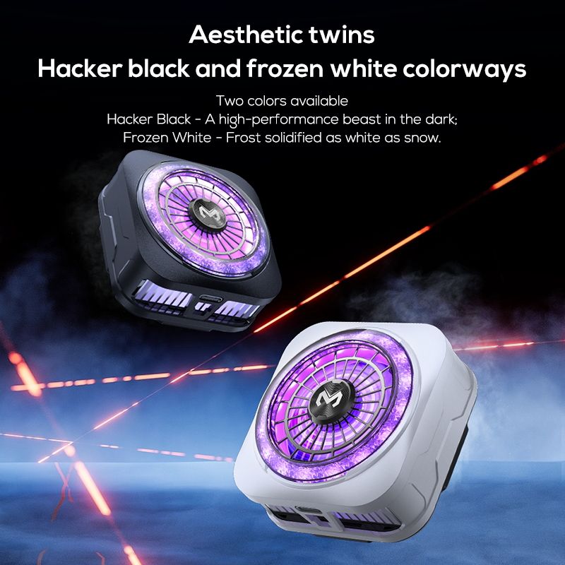 Magnetic Semiconductor Mobile Phone Cooler CX21 Lumnyx with RGB LED | Ultra-Quiet Gaming Cooling Fan for iPhone & Android