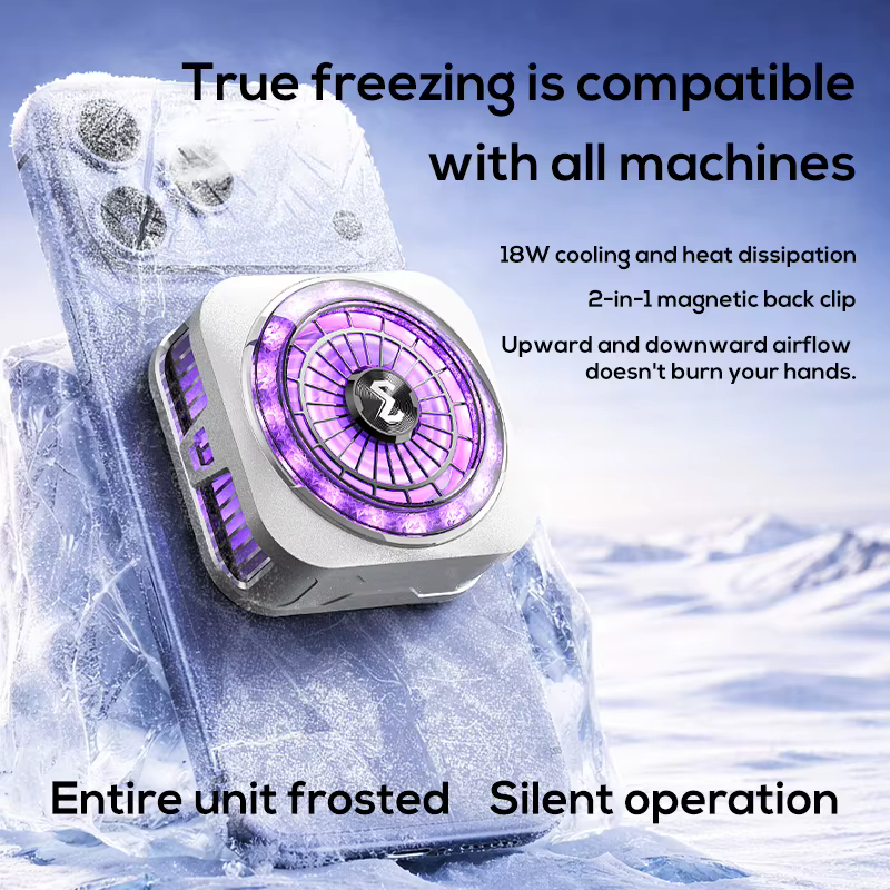 Magnetic Semiconductor Mobile Phone Cooler CX21 Lumnyx with RGB LED | Ultra-Quiet Gaming Cooling Fan for iPhone & Android