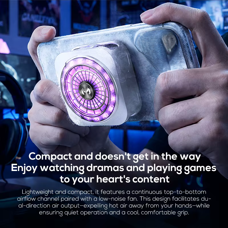 Magnetic Semiconductor Mobile Phone Cooler CX21 Lumnyx with RGB LED | Ultra-Quiet Gaming Cooling Fan for iPhone & Android