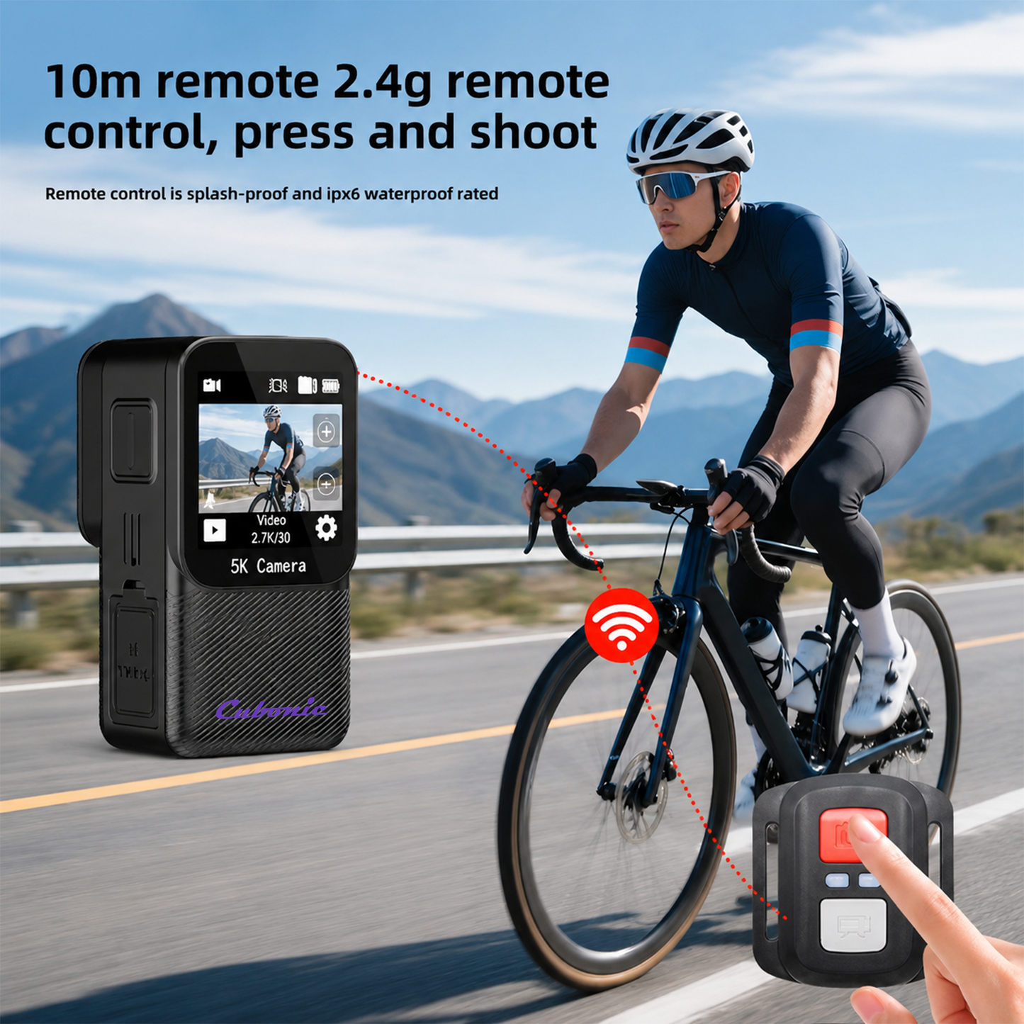 Cubonic MicroX Polaris  5K 30FPS | 20MP Photos | 1.3" IPS Touch Display | WiFi App Control | Waterproof | EIS | 170° Wide Angle Sports & Action Camera