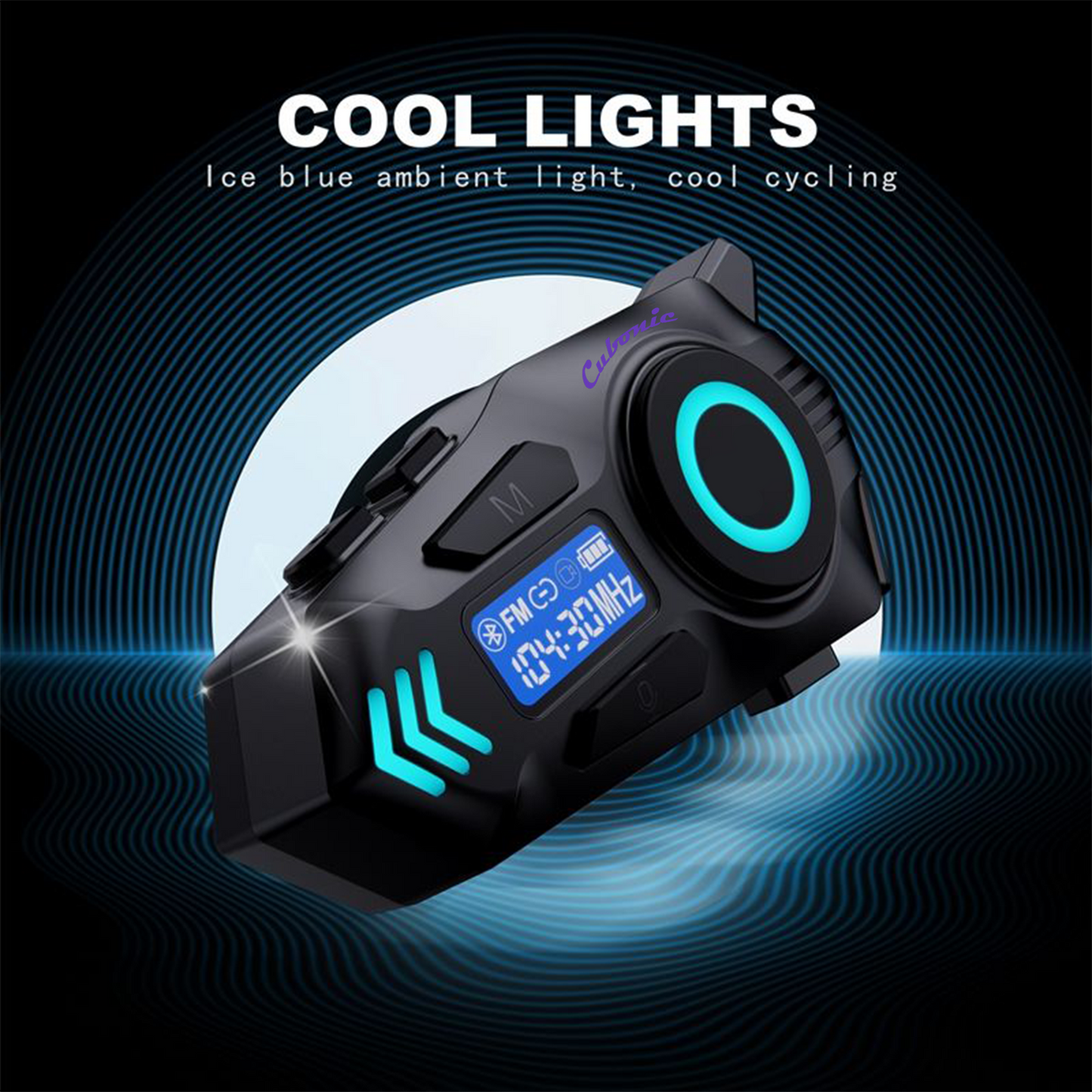 Cubonic RideSync K09 Motorcycle Bluetooth Helmet Headset with 500M Intercom, Bluetooth Calling, Music Sharing, FM Radio, HD Display, ENC Noise Reduction & IPX8 Waterproof
