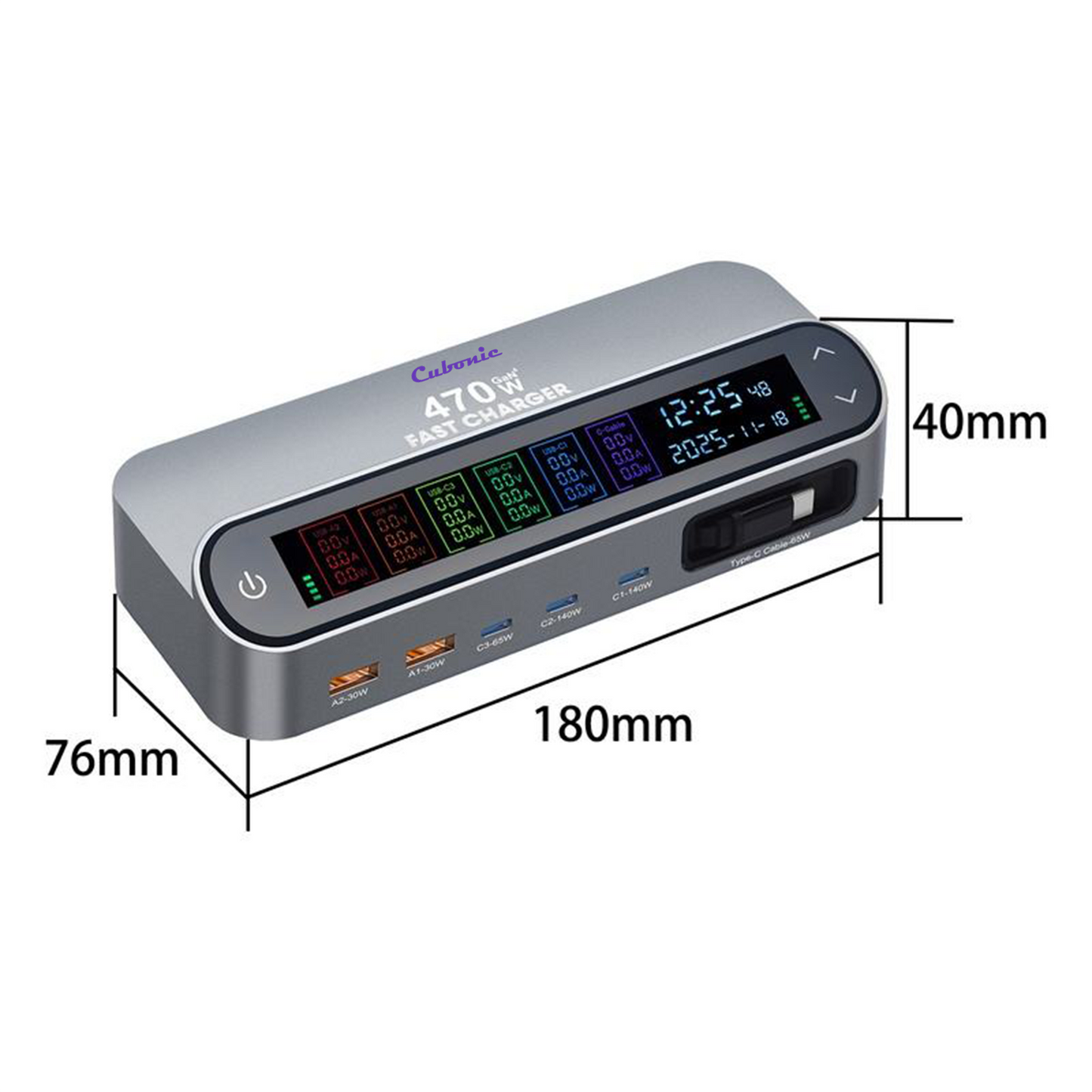 CUBONIC 470W GaN Fast Charging Station –  Multi Device Charging Hub