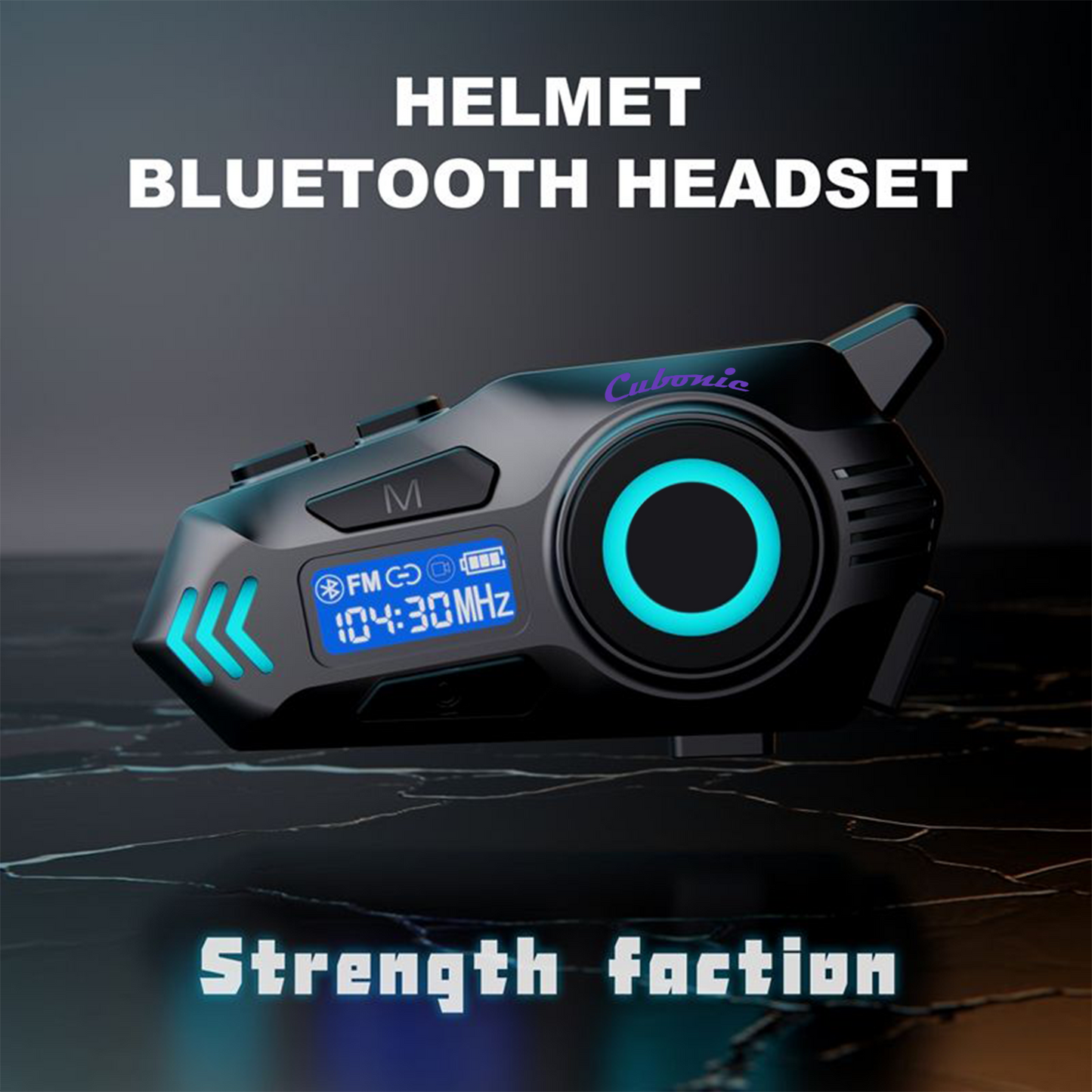 Cubonic RideSync K09 Motorcycle Bluetooth Helmet Headset with 500M Intercom, Bluetooth Calling, Music Sharing, FM Radio, HD Display, ENC Noise Reduction & IPX8 Waterproof
