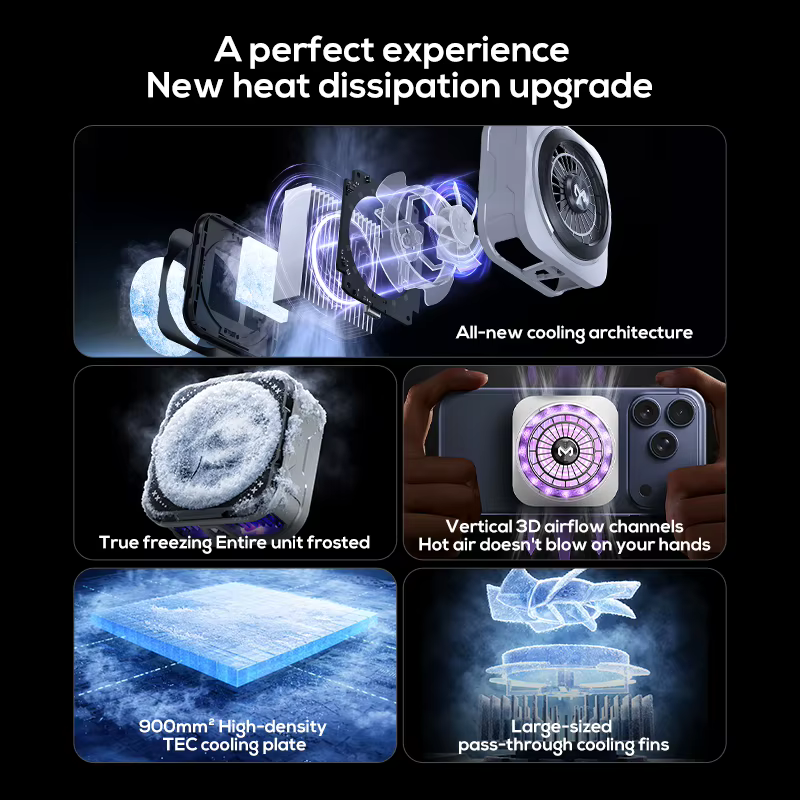 Cubonic CX21 Lumnyx 18W Mobile Cooler for Gaming|Diamond RGB Lighting |Magnetic & Clip-On Design | Ultra Quiet Fan
