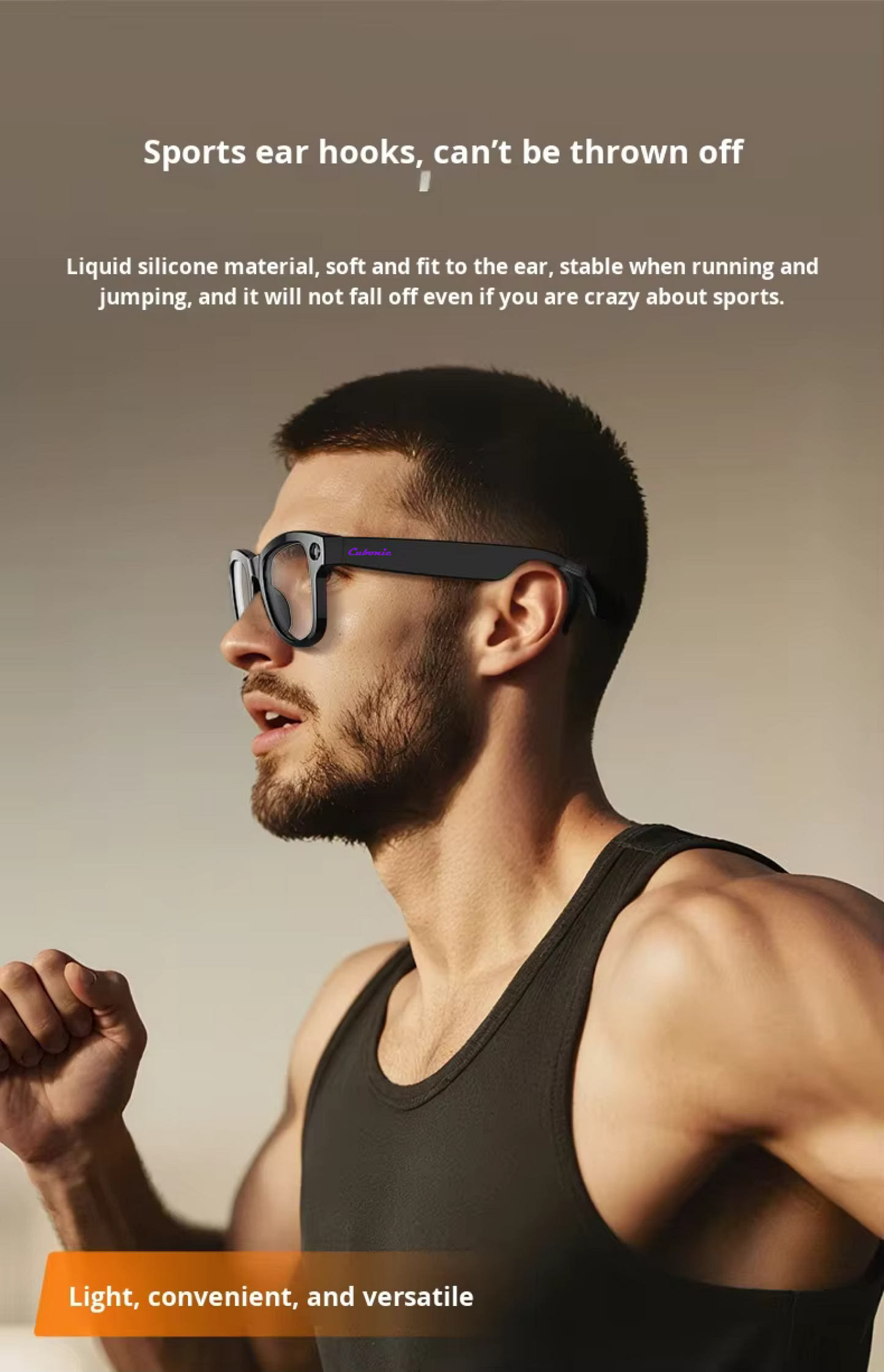 Cubonic AIvion Smart Audio Glasses with 800W Camera, Wi-Fi4, Bluetooth 5.3, 32GB Storage, Real-Time Translation, UV400 Protection, IPX4 Water Resistant, 3600mAh Charging Case