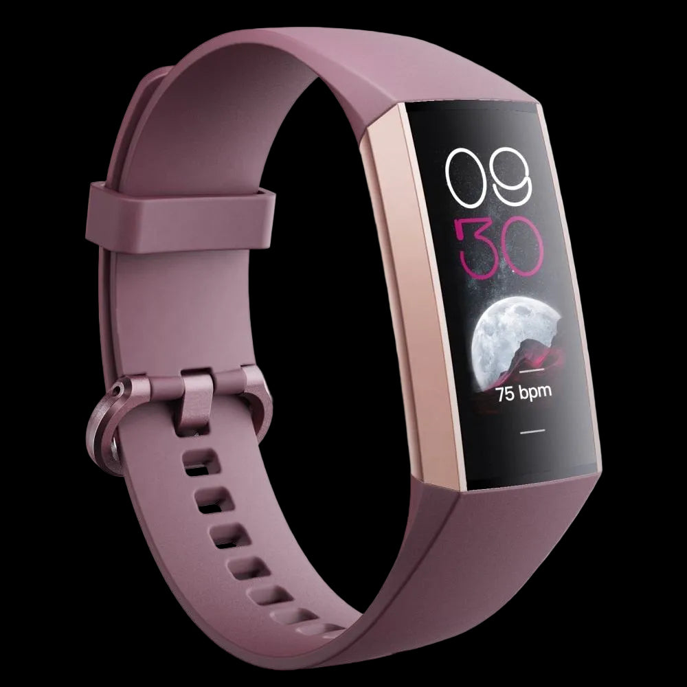 Cubonic C80 Fitness Tracker with Raise to Wake Display, Heart Rate Monitor, Blood Pressure, App Control Notifier, Pedometer, Sleep Monitor, Activity Tracker, 1.1" AMOLED Screen, Fitness Watch