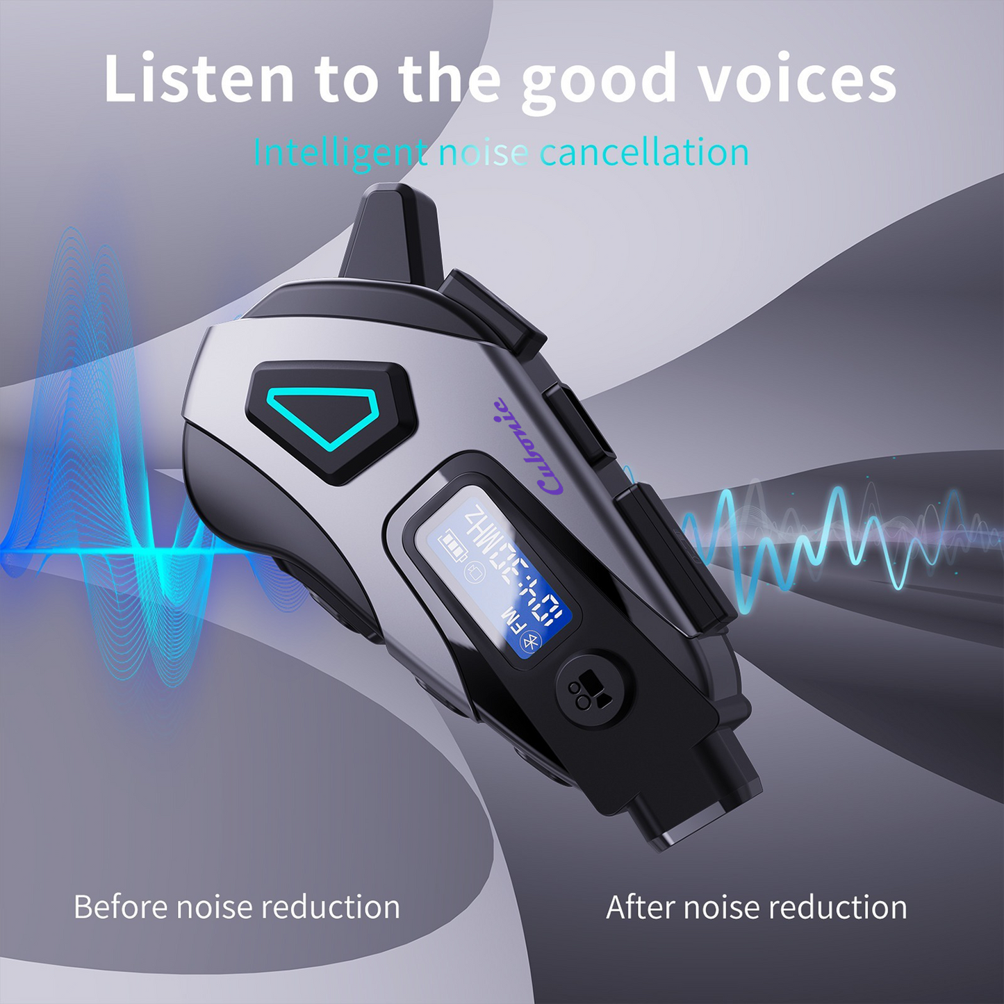 Cubonic RideCord K10 Bluetooth Helmet Headset with 1080p Real Time App Control Camera