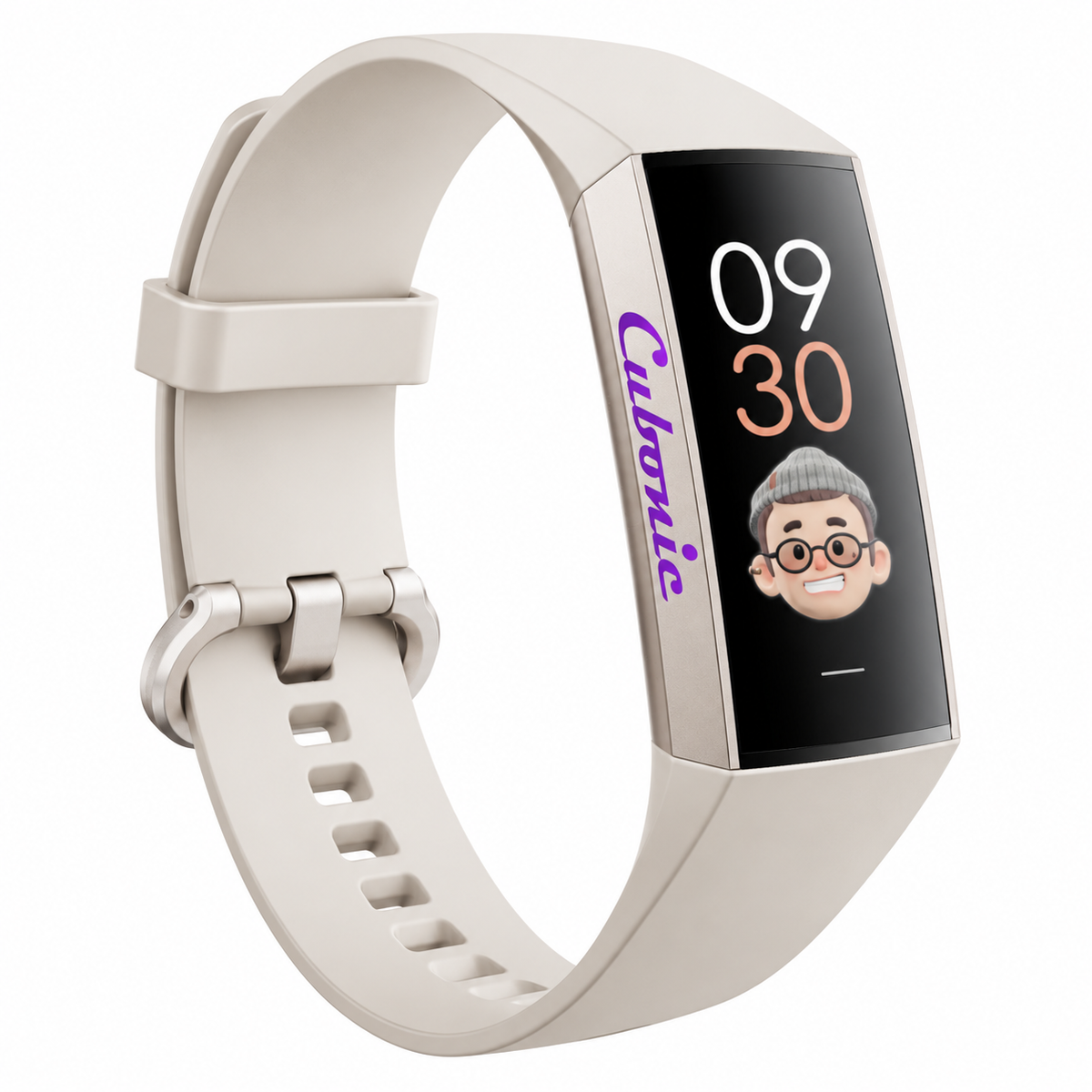 Cubonic C80 Fitness Tracker with Raise to Wake Display, Heart Rate Monitor, Blood Pressure, App Control Notifier, Pedometer, Sleep Monitor, Activity Tracker, 1.1" AMOLED Screen, Fitness Watch