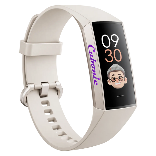 Cubonic C80 Fitness Tracker with Raise to Wake Display, Heart Rate Monitor, Blood Pressure, App Control Notifier, Pedometer, Sleep Monitor, Activity Tracker, 1.1" AMOLED Screen, Fitness Watch