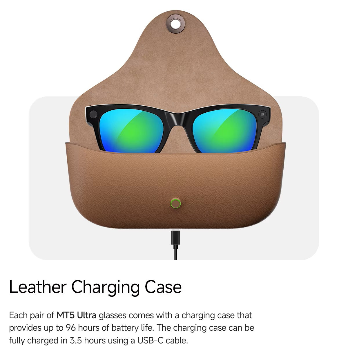 Cubonic AIBuds Smart Glasses with Charging Case 8MP HD Camera-Handsfree Photo & Video,IPX4 Water Resistant