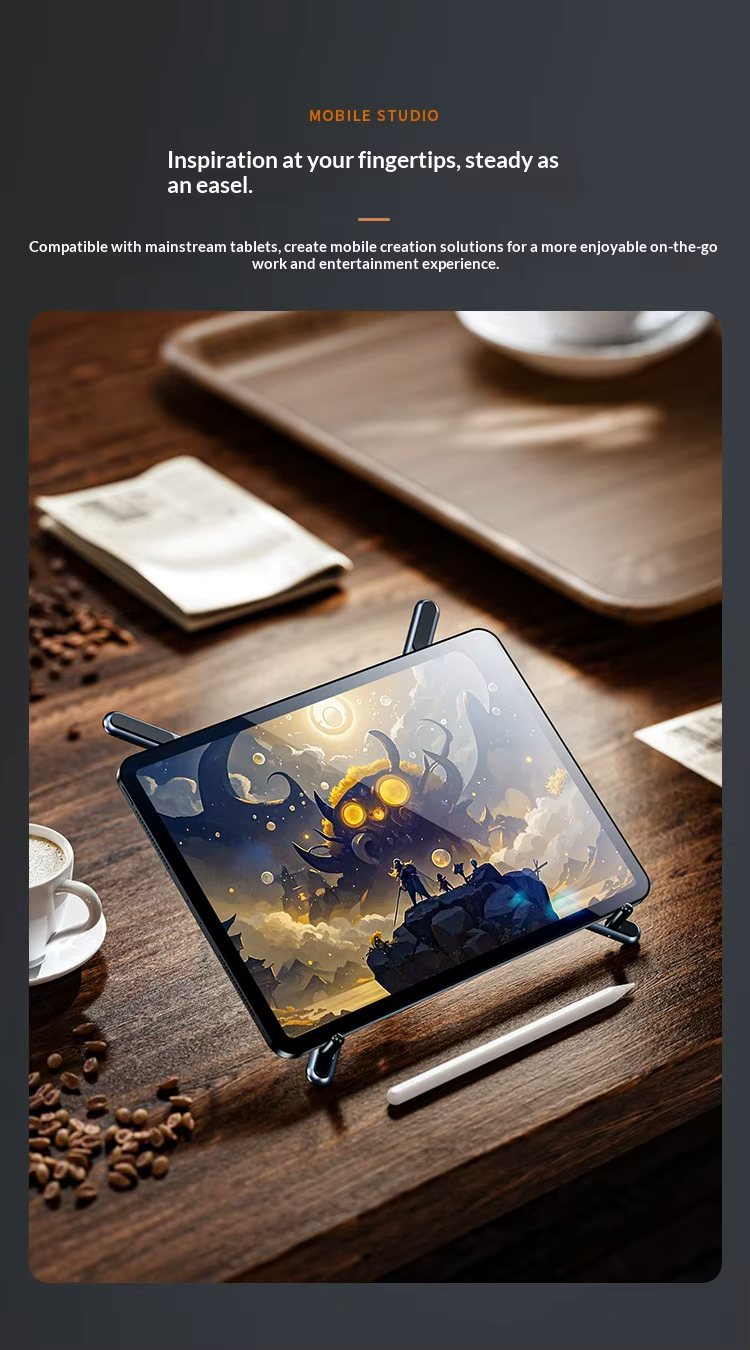 Cubonic Orbit Flex Adjustable Foldable Stand for Mobile Phones & Tablets, Portable Desk Stand