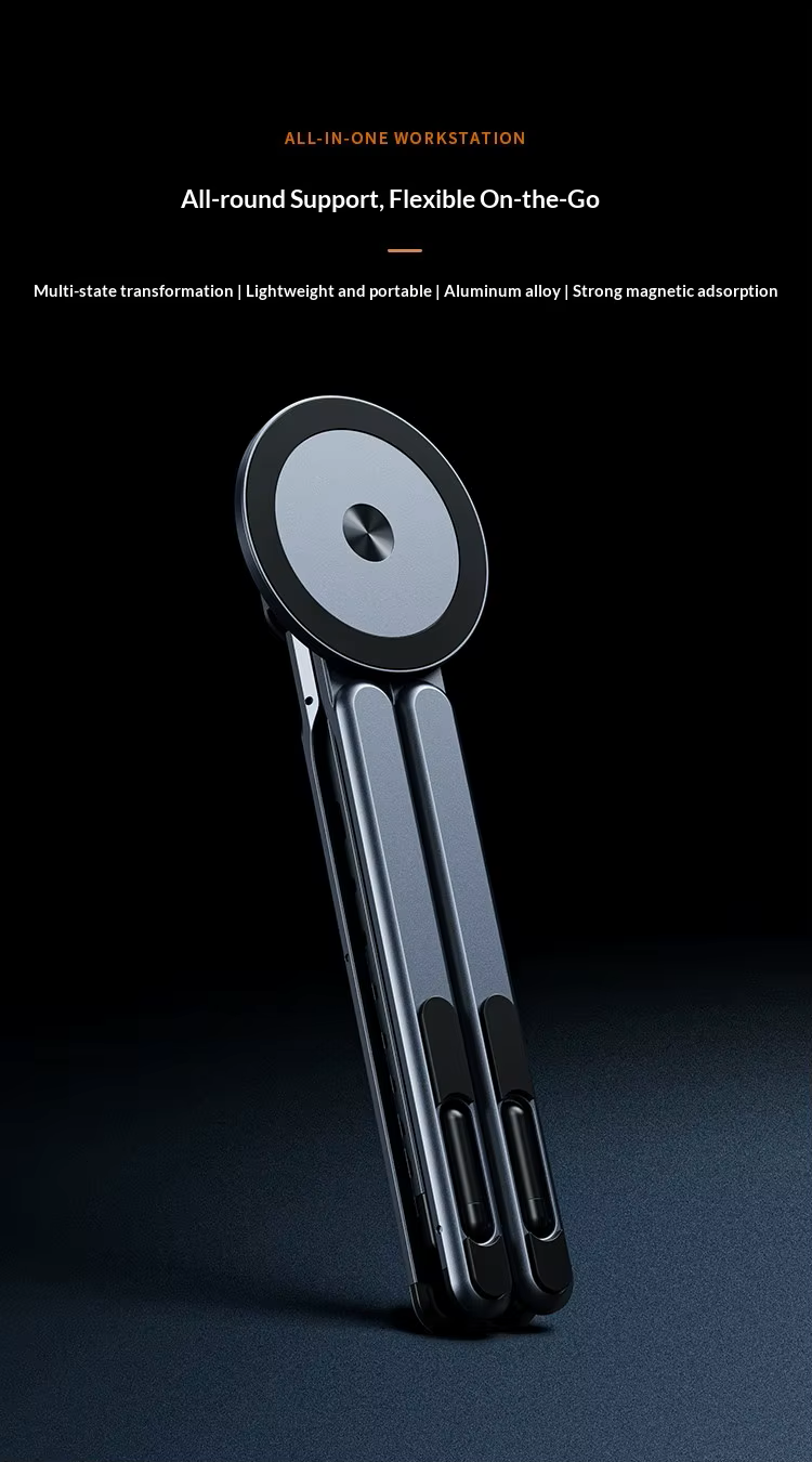 Cubonic Orbit Flex Adjustable Foldable Stand for Mobile Phones & Tablets, Portable Desk Stand