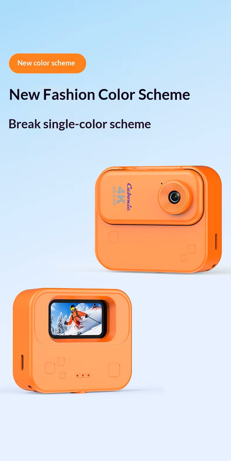 Cubonic 4K SnapCam 1.47 Inch Display Ultra HD Portable Loop Record, H63P Image Sensor, Magnetic Charging Case, 1/4 Universal Tripod Mount Sports and Action Camera