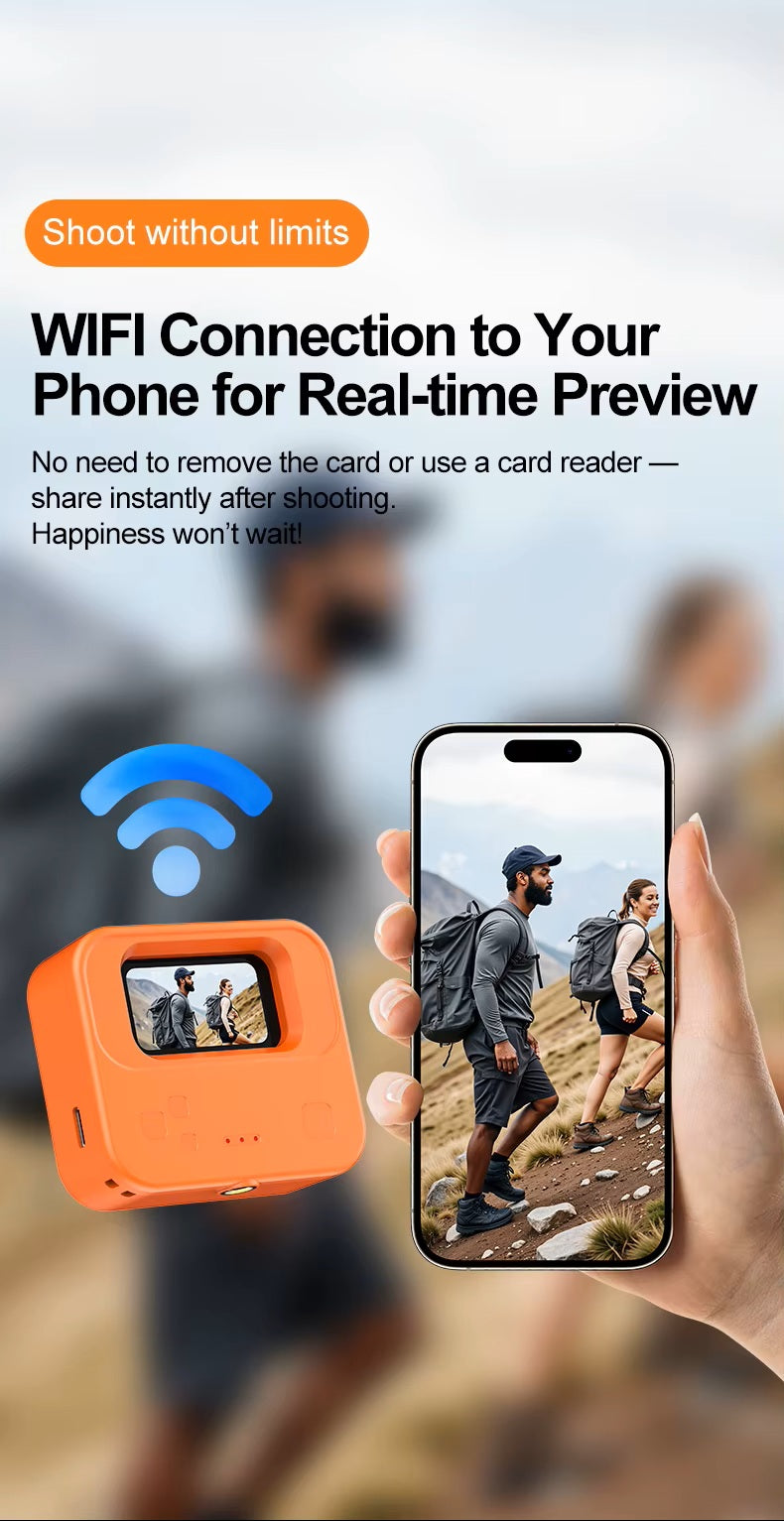 Cubonic 4K SnapCam 1.47 Inch Display Ultra HD Portable Loop Record, H63P Image Sensor, Magnetic Charging Case, 1/4 Universal Tripod Mount Sports and Action Camera