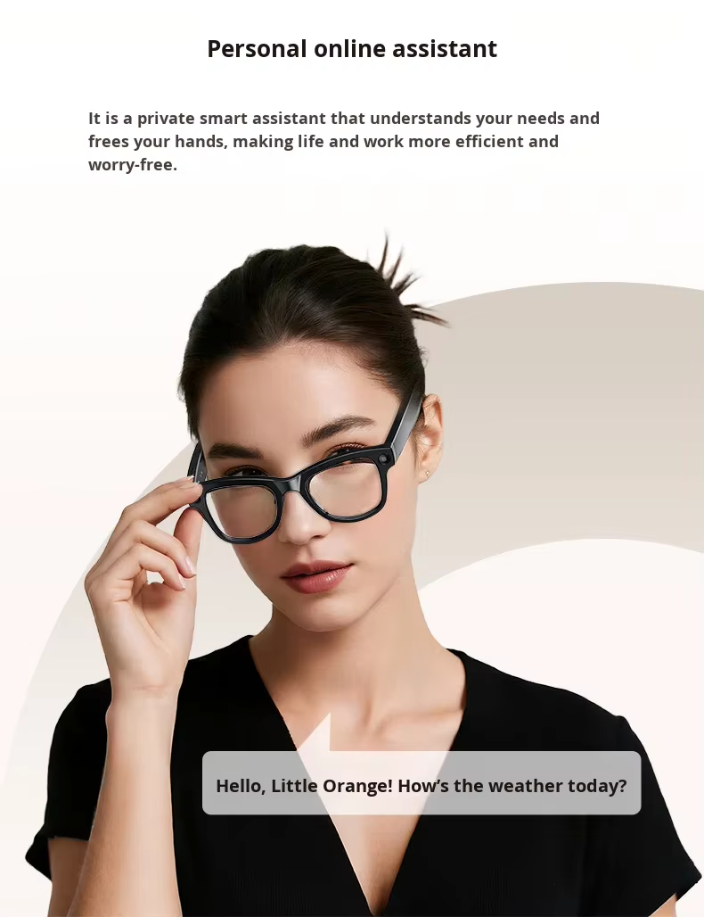 Cubonic AIvion Smart Audio Glasses with 800W Camera, Wi-Fi4, Bluetooth 5.3, 32GB Storage, Real-Time Translation, UV400 Protection, IPX4 Water Resistant, 3600mAh Charging Case