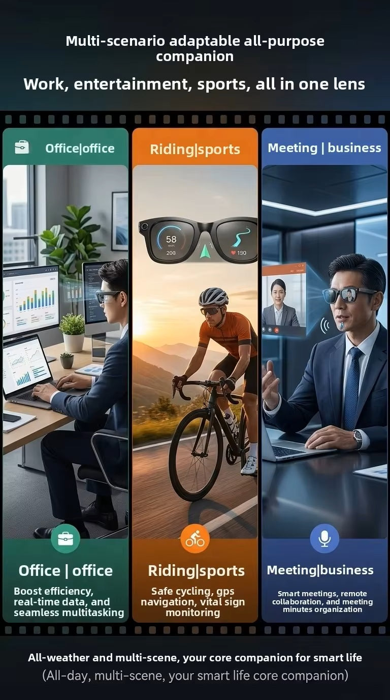 Cubonic AIview Smart AI Camera Glasses with 1080P Camera, Audio & Video Call Translation,2000mah Magnetic Charging Case,