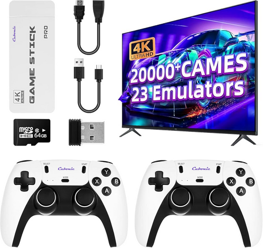 GameVerse Pro M15 Plus 4k GameStick  | 23 Emulators | HDMI Plug & Play with Dual Wireless Contollers