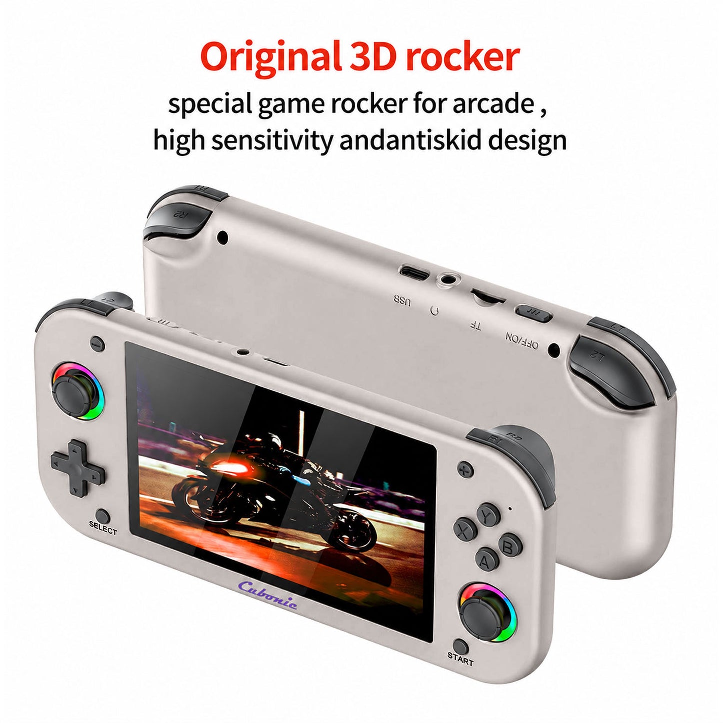 Cubonic VividGo M26 Retro Handheld Game Console – 5.1” IPS Display | RGB Joystick | 30+ Emulator Support | 3000mAh Battery | Portable Gaming Console