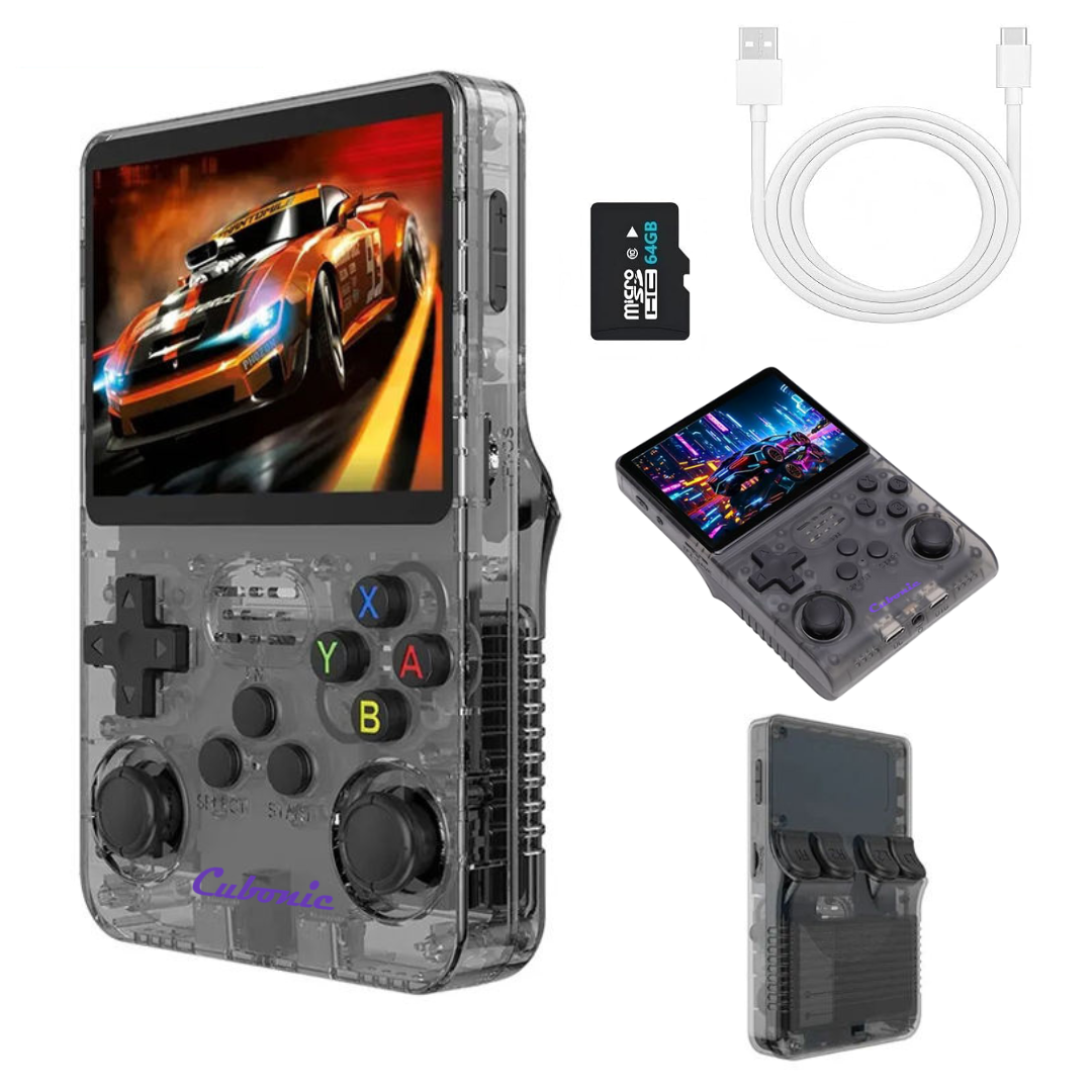 Cubonic Xplore R36S ORIGINAL Dual RAM Chips Handheld Gaming Console with|Dual Analog Stick Control,3.5" HD Display & Expandable Storage Through TF/SD card (OG Model)