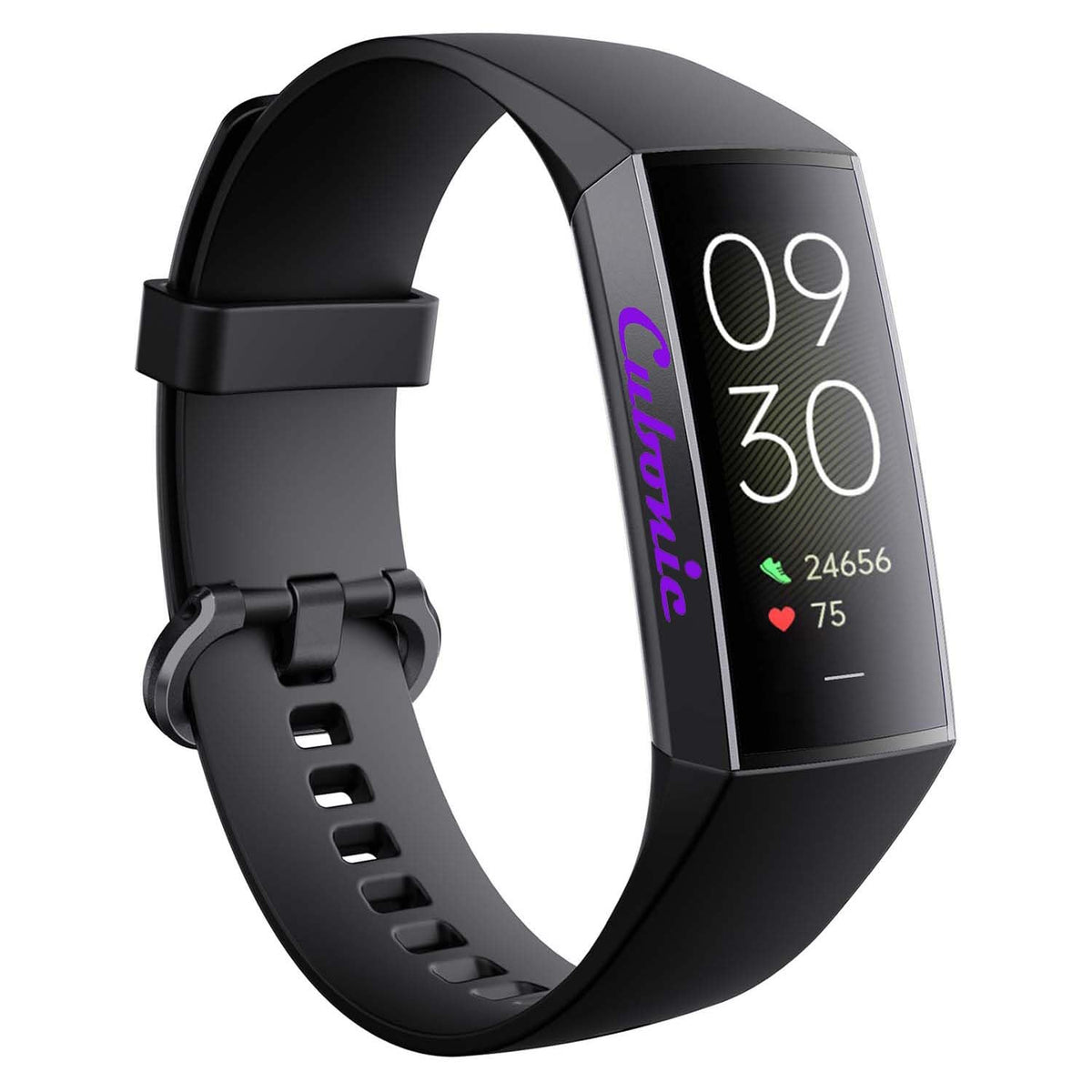 Cubonic C80 Fitness Tracker with Raise to Wake Display, Heart Rate Monitor, Blood Pressure, App Control Notifier, Pedometer, Sleep Monitor, Activity Tracker, 1.1" AMOLED Screen, Fitness Watch