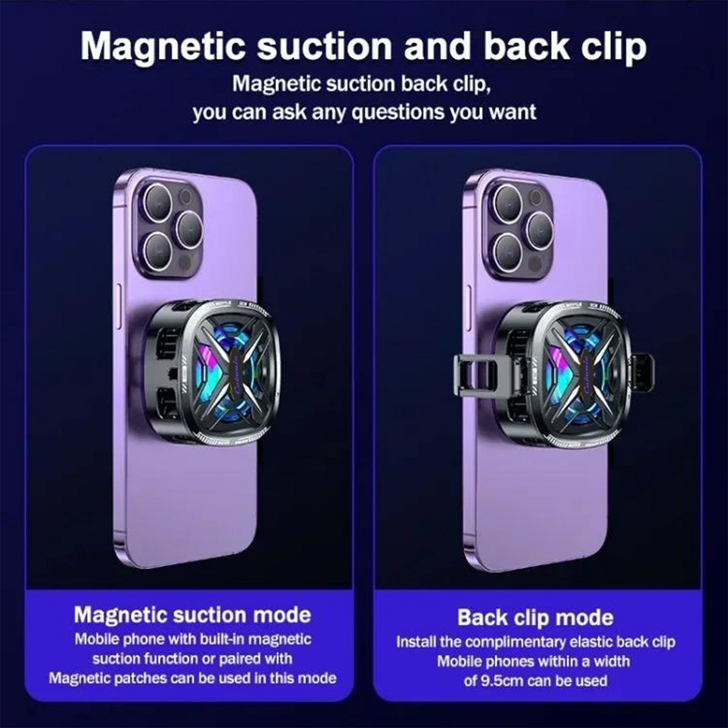 Cubonic FS05 Magnetic 15W Instant Freeze Phone Cooler with Removable Grill for easy cleaning
