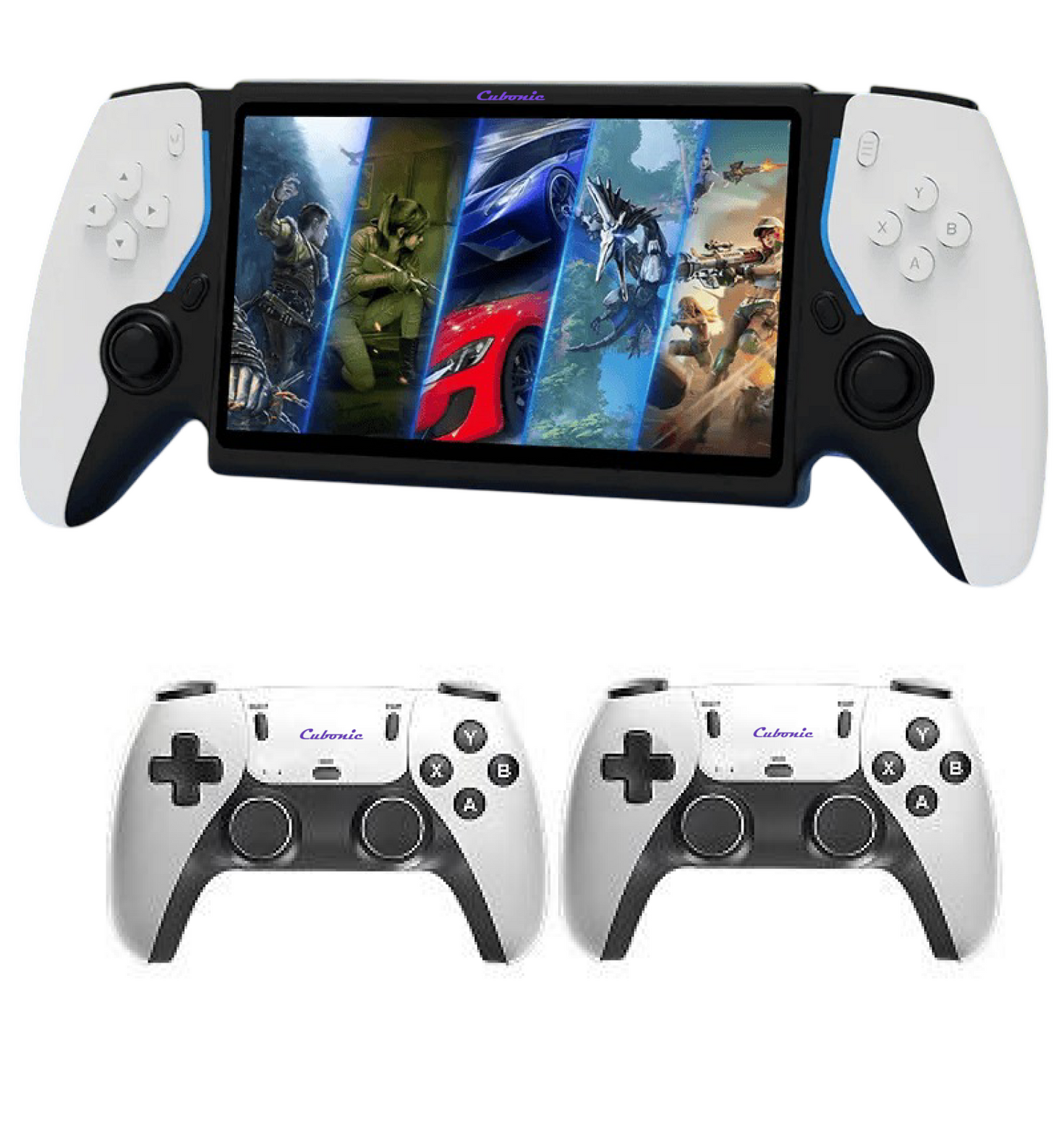 Cubonic Portable Game Multi-Player 5 with 7Inch HD SCreen 2nd Gen Host+Wireless Linux System Dual Controller 30+ Emulators Open Source Gaming Console
