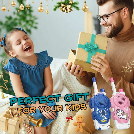 Cubonic Walkie Talkies Electronic for Kids: 2 Pack 2000FT Long Range Coverage - Outdoor Toys for Kids Age 3-12 Camping Hiking Backyard Trips - Birthday Gift for Boys Girls