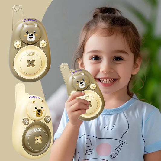 Cubonic Bear Walkie Talkie for Kids Age 3-5,2 Pack Walkie Talkies Outdoor Indoor Toys with 1000ft Range,Christmas Birthday Gifts Toys for Boys Girls