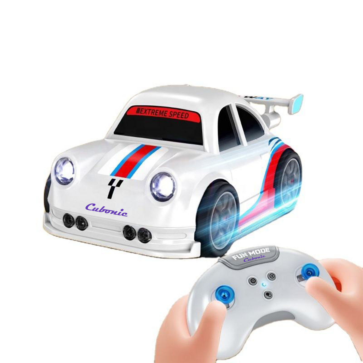 Cubonic Remote Control Intelligent Sensor Drift Car for Kids – 4 Wheel Drive Mini RC Drifting Car with Follow Me, Escape Mode, Music & LED Light Toy Gift for Boys Girls