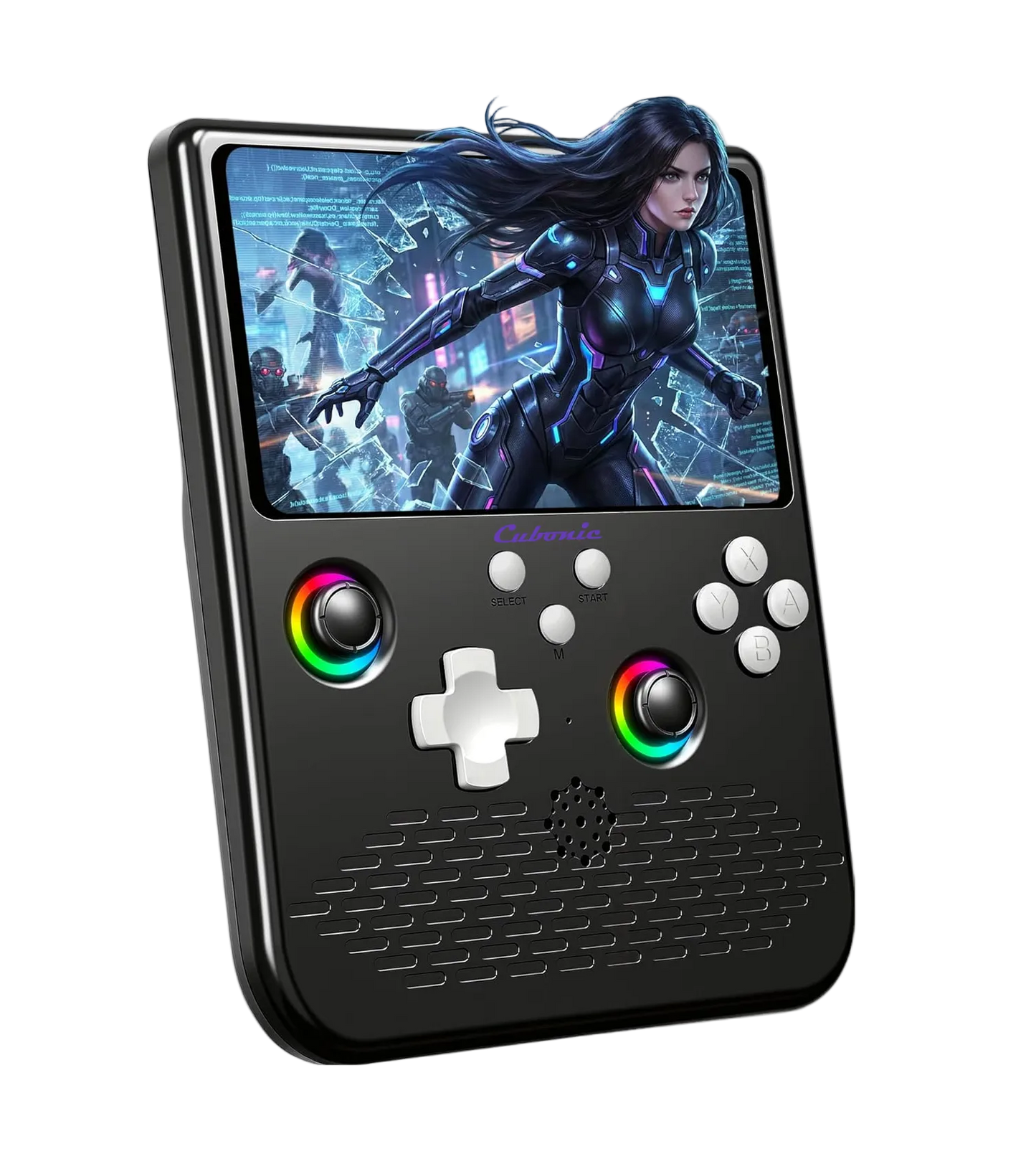 Cubonic SolidPlay H5 Handheld Gaming Console – 5" HD Display, 64GB Storage, 4000mAh Battery, Dual RGB Joysticks, 20,000+ Built-In Retro Games
