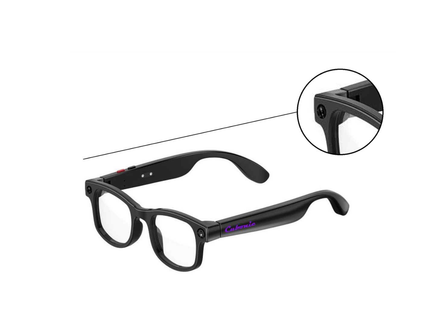 Cubonic AIMBriG2 Smart Audio Glasses with 800W Camera, Wi-Fi4, Bluetooth 5.3, 32GB Storage, Real-Time Translation, UV400 Protection, IPX4 Water Resistant