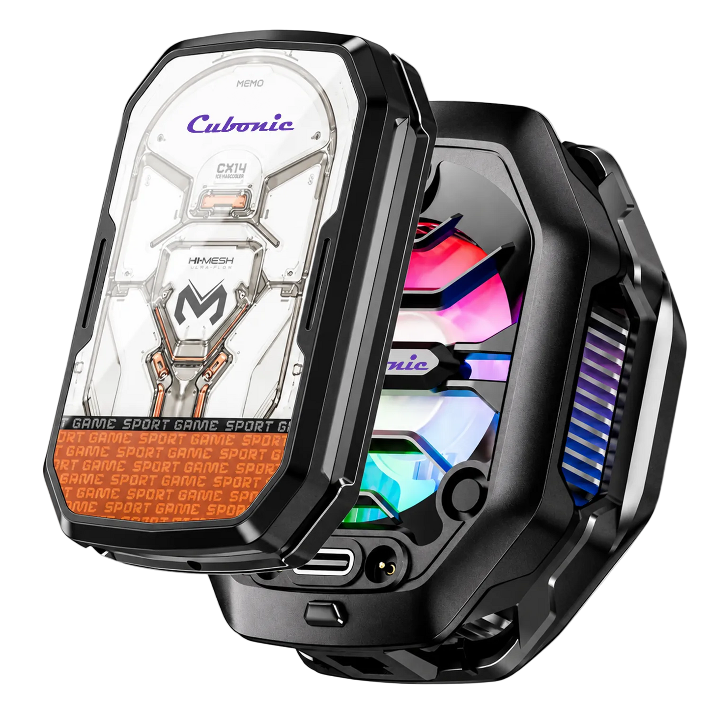 Cubonic CX14 Cyclone Elite 10W| Mobile Phone Cooler|2000 mah Detachable Battery RGB Led|USB Type|Low Noise |Comptaible with MagSafe