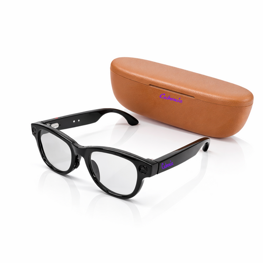 Cubonic AIvion Smart Audio Glasses with 800W Camera, Wi-Fi4, Bluetooth 5.3, 32GB Storage, Real-Time Translation, UV400 Protection, IPX4 Water Resistant, 3600mAh Charging Case