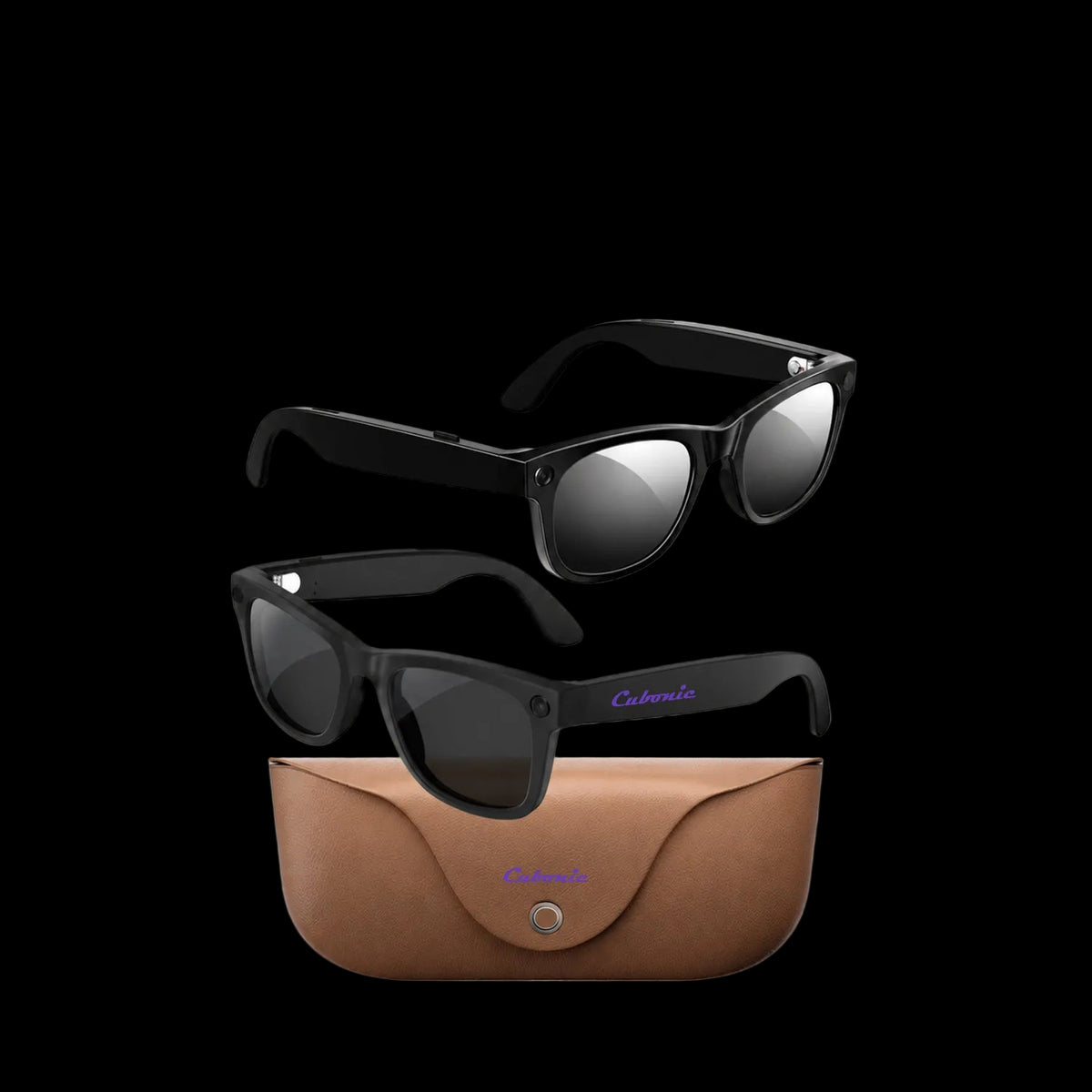 Cubonic AIBuds Smart Glasses with Charging Case 8MP HD Camera-Handsfree Photo & Video,IPX4 Water Resistant