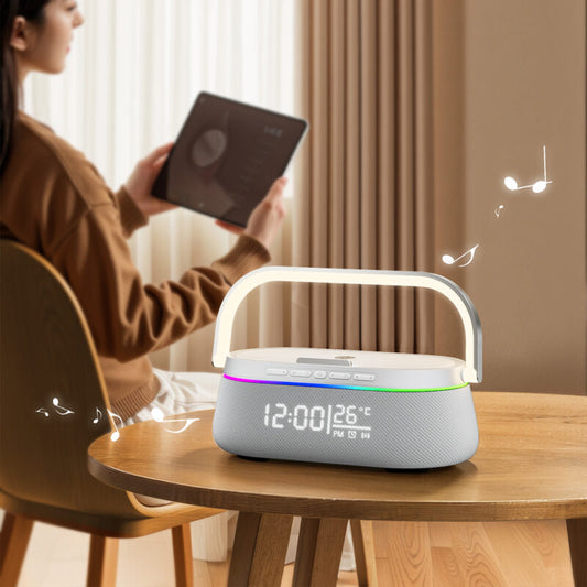 Cubonic HT548 AuraLis 2-in-1 Qi Certified Wireless Charger with 15W Fast Charging Portable Bluetooth Speaker