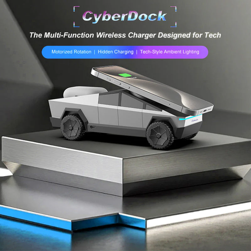 Cubonic CyberDock 3-in-1 Wireless Charging Station for Magsafe Compatible Phone, Smartwatch, Earpods with LED