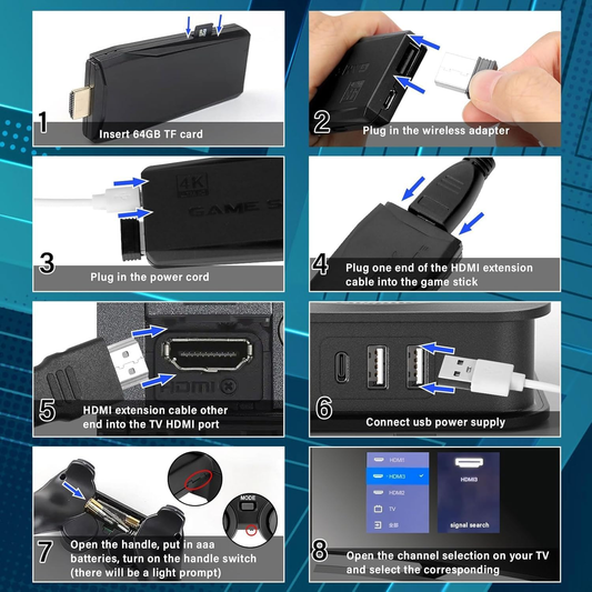 GameStorm M8 GameStick Lite|HDMI Output| 21 Emulator| 64GB MicroSD Ready