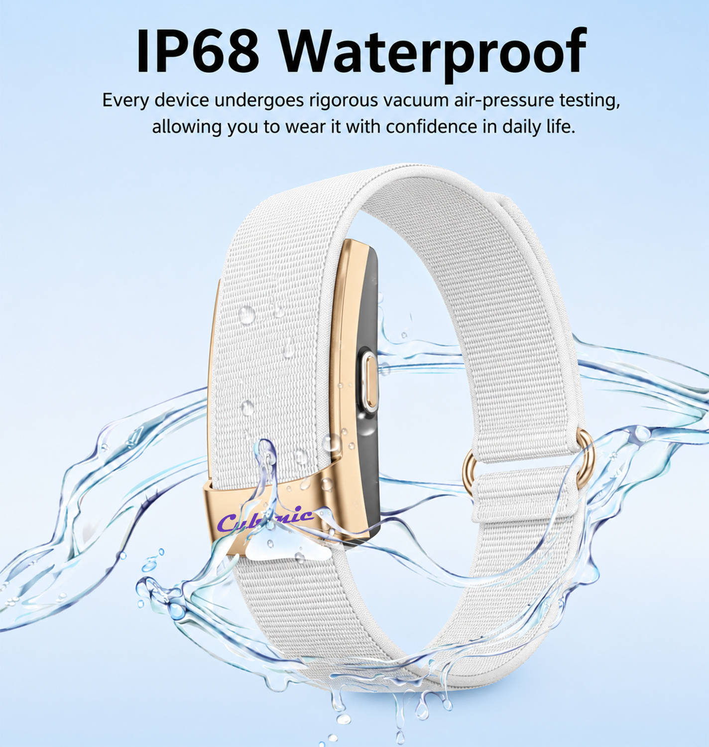 Cubonic Vytal Glory- Screenless Smart Fitness Band | 178+ Sports Modes, IP68 Waterproof, 25-Day Battery Backup, Sleep & Monitoring Activity,App Controlled Android & iOS