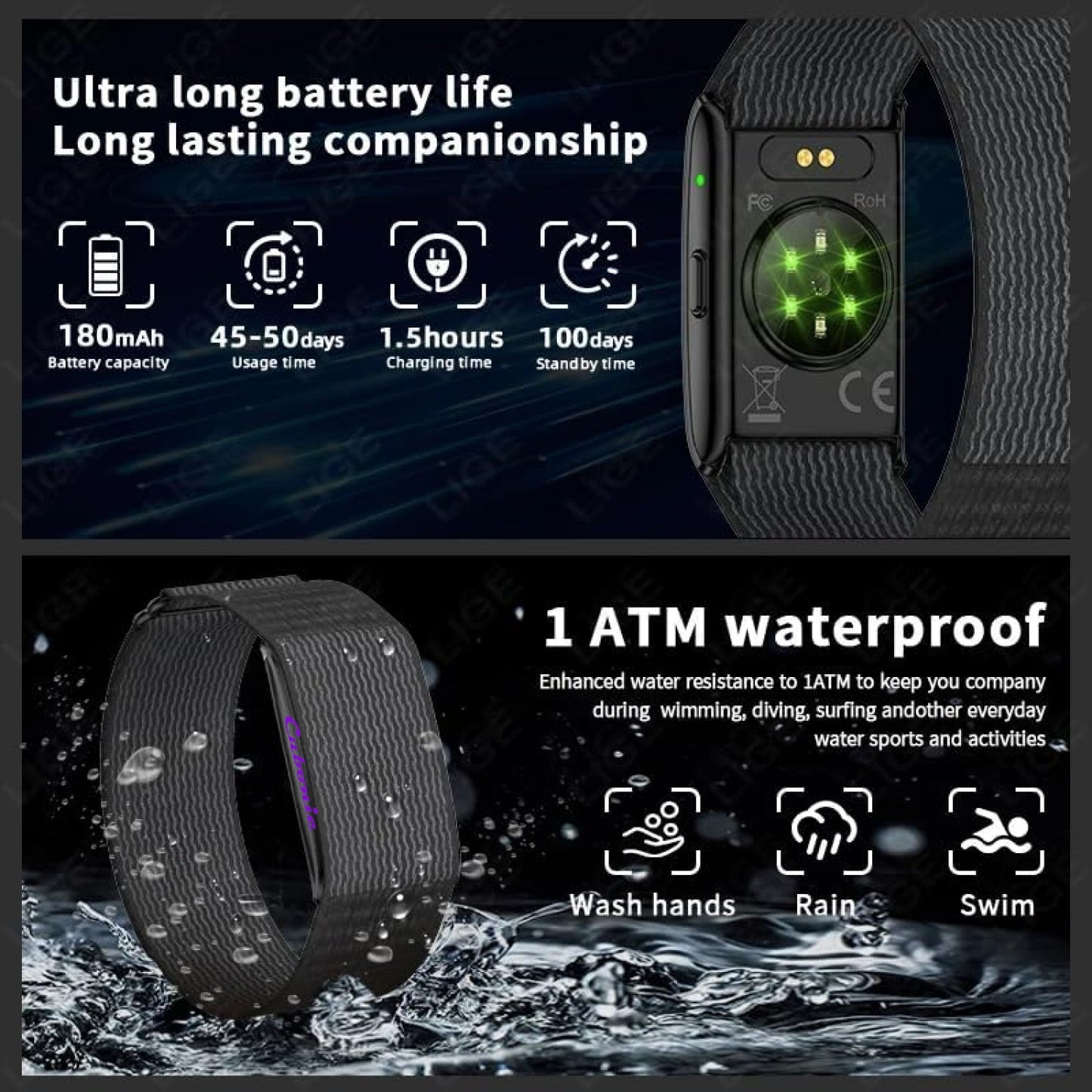 Cubonic Vytal-Track What Matters Latest Screenless Fitness Tracker Band, Activity & Sleep Tracking Wearable with App Sync, Waterproof Fitness Band Upto 47-Day Battery Life No Subscription
