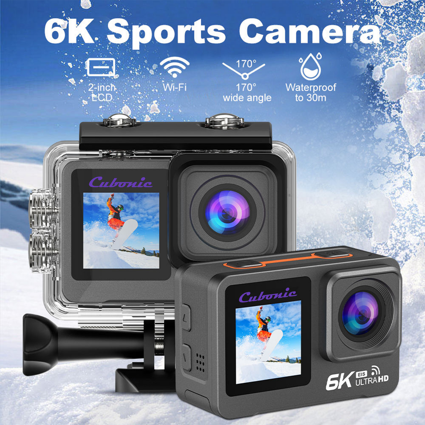 Cubonic 6K Ultra HD 50MP Touch Screen Dual Display Enabled EIS Stabilization