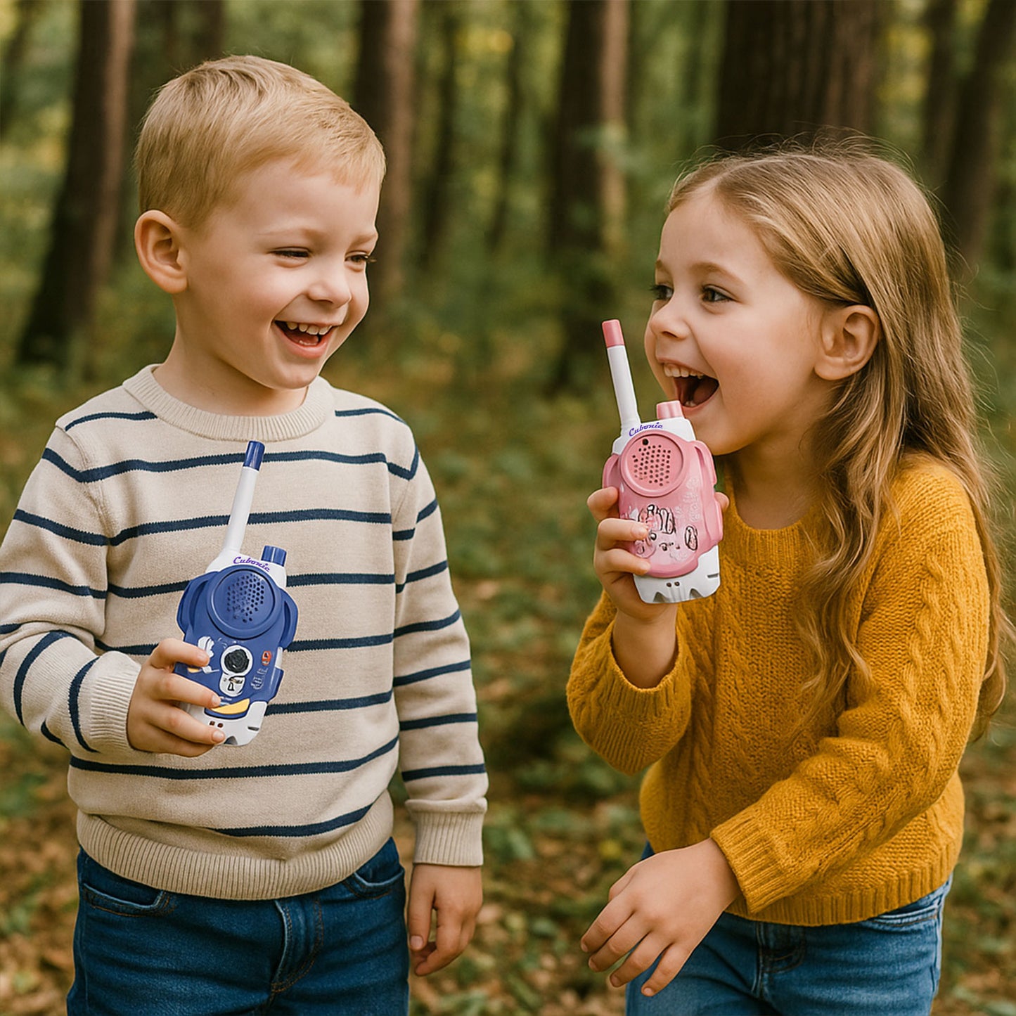 Cubonic Walkie Talkies Electronic for Kids: 2 Pack 2000FT Long Range Coverage - Outdoor Toys for Kids Age 3-12 Camping Hiking Backyard Trips - Birthday Gift for Boys Girls